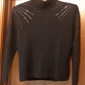 St John knit Top-Black Sequins